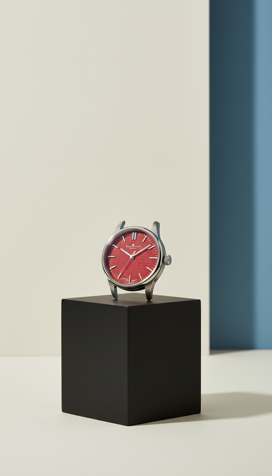 Montre mécanique cadran rouge Signal
