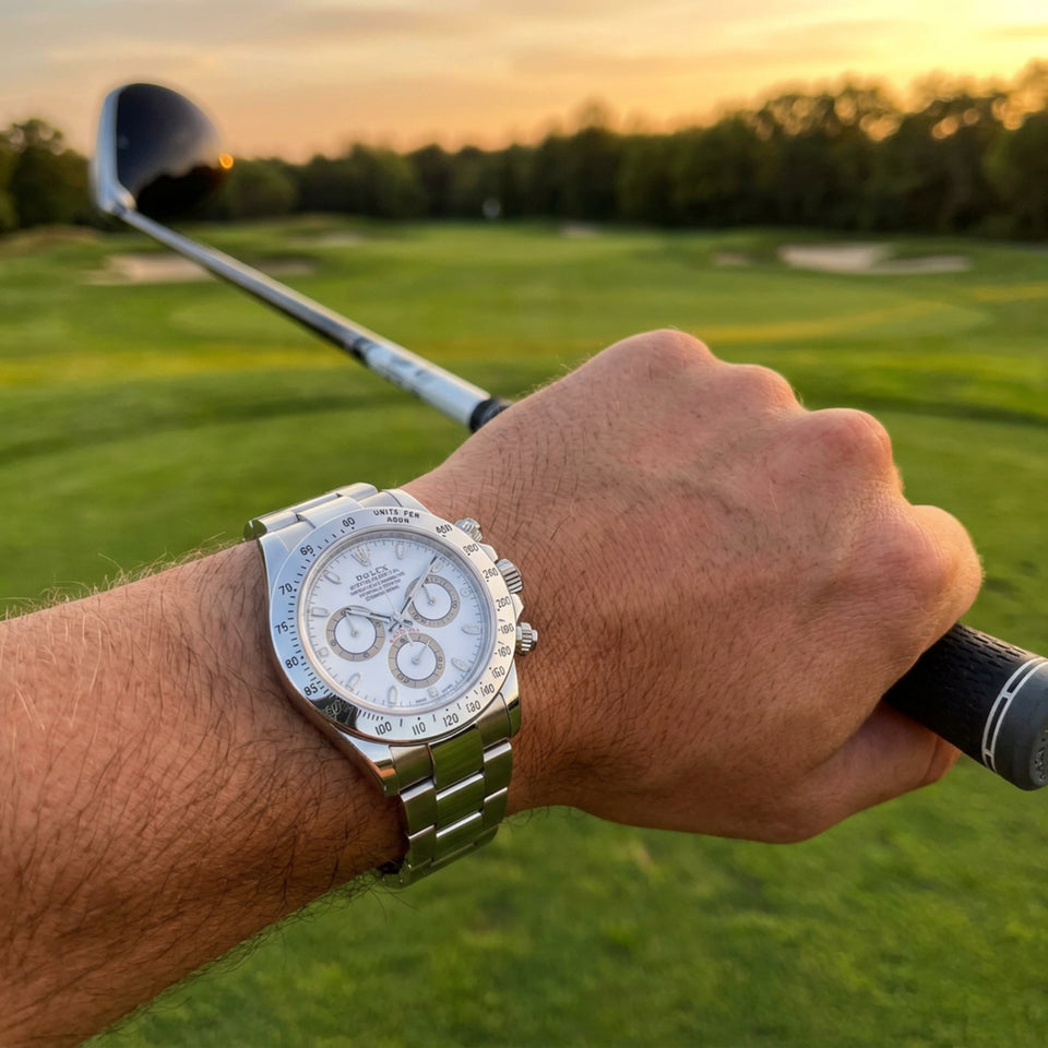 Rolex Daytona — Acier, cadran blanc chronographe