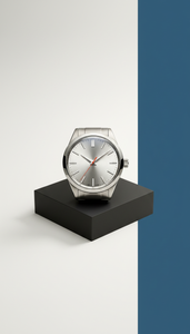 Montre mécanique classique titane argenté