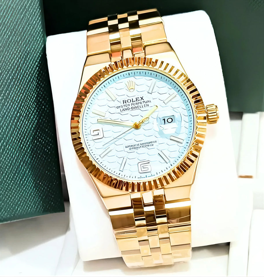 Rolex Datejust — Or , cadran bleu turquoise